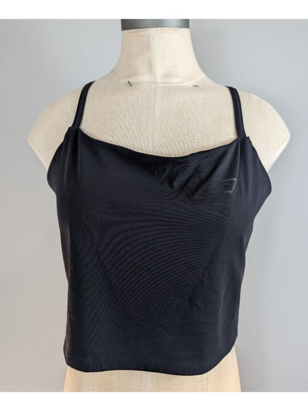 Gymshark black strappy crop Cami tank top women's size L